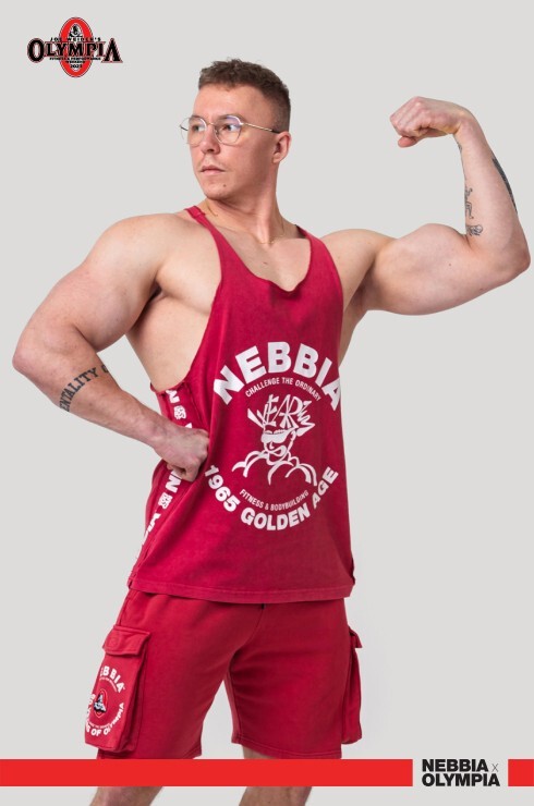 Майка Nebbia Washed Muscle Back Stringer GOLDEN AGE 791 Red