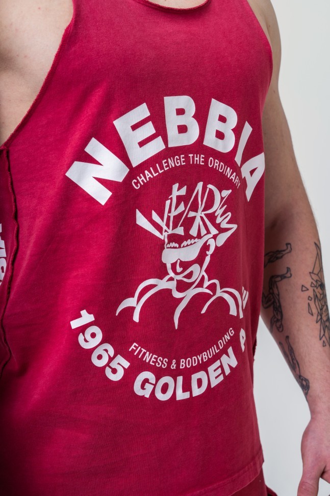 Майка Nebbia Washed Muscle Back Stringer GOLDEN AGE 791 Red