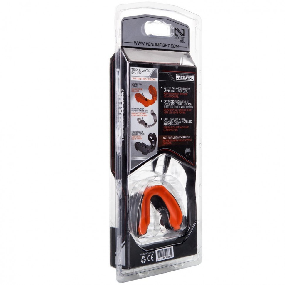 Капа боксерская Venum Predator Black/Neo Orange 00499