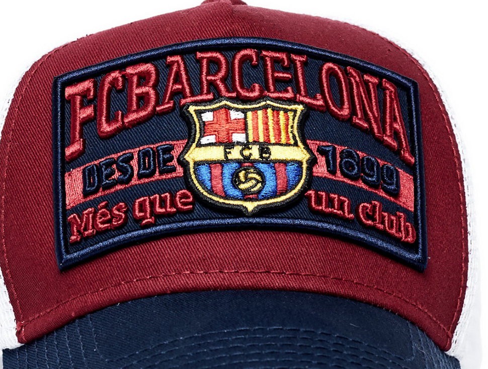 Бейсболка ATRIBUTIKA & CLUB Barcelona, борд.-бел. 107719