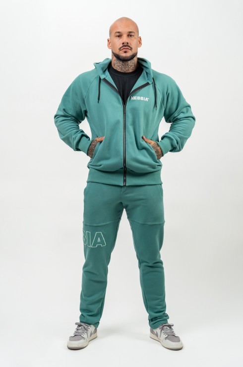 Толстовка Nebbia Long Zip Up Hoodie BEYOND ORDINARY 707 Green