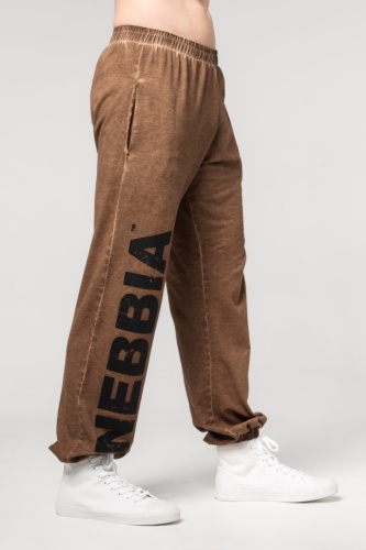 Брюки Nebbia Washed-off Gym Sweatpants Baggy Style GYM BRO 373 brown (L)