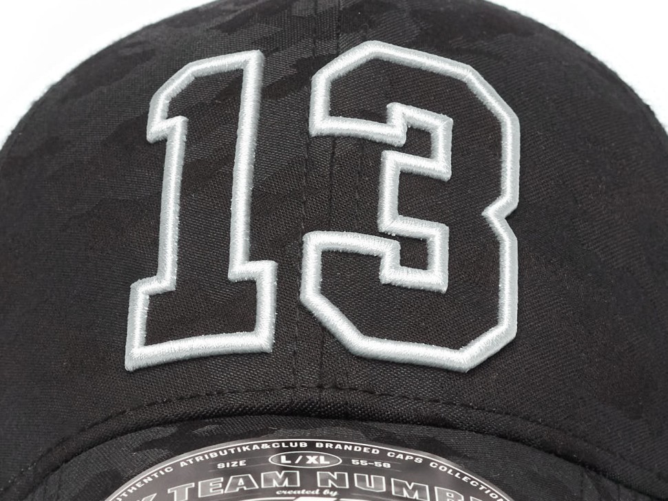 Бейсболка ATRIBUTIKA&CLUB №13, черн.-бел. 207346