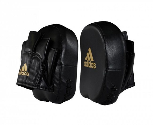 Лапы Adidas Short Focus Mitts черно-золотые adiMP02