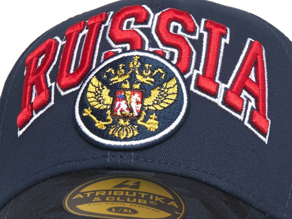 Бейсболка ATRIBUTIKA & CLUB Россия, темно-син. 101544