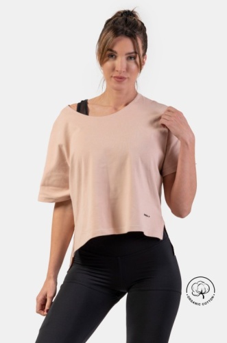 Футболка Nebbia укороченная 417 Loose Fit “The Minimalist” Crop Top Salmon