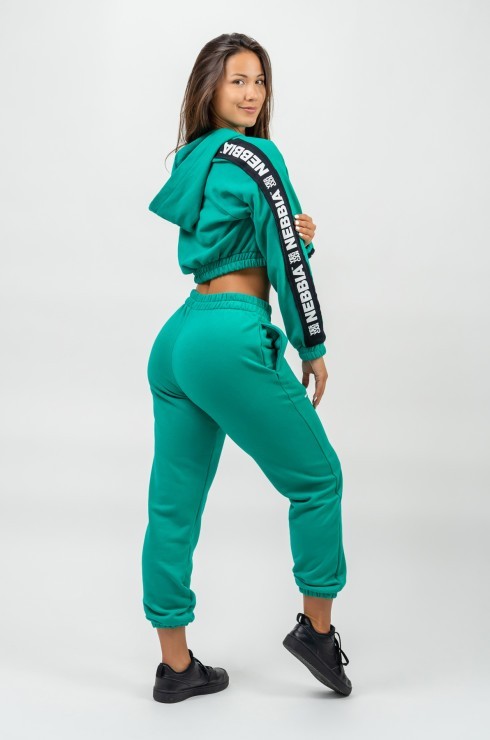 Толстовка Nebbia Cropped Zip-Up Hoodie ICONIC 254 Green