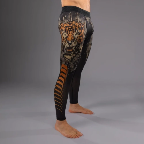 Компрессионные штаны Venum Tiger Men's Spats - Black/Neon Orange Ven05345-117