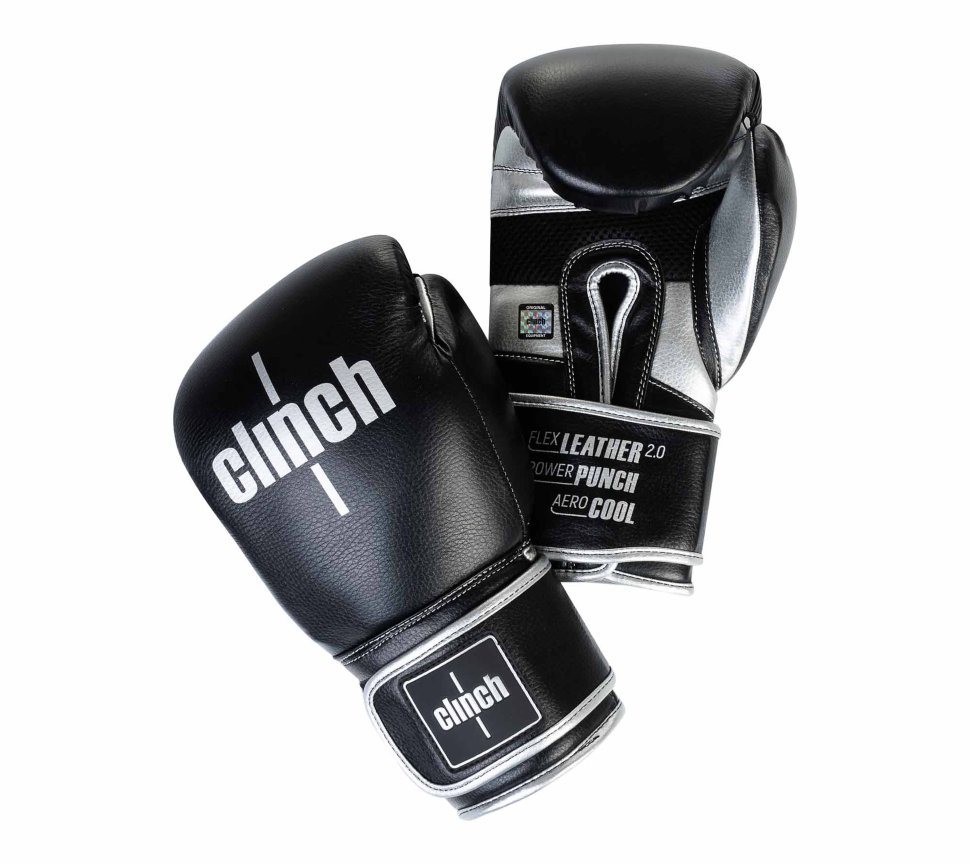 Перчатки боксерские Clinch Punch 2.0 серебристо-черные C141СЧ