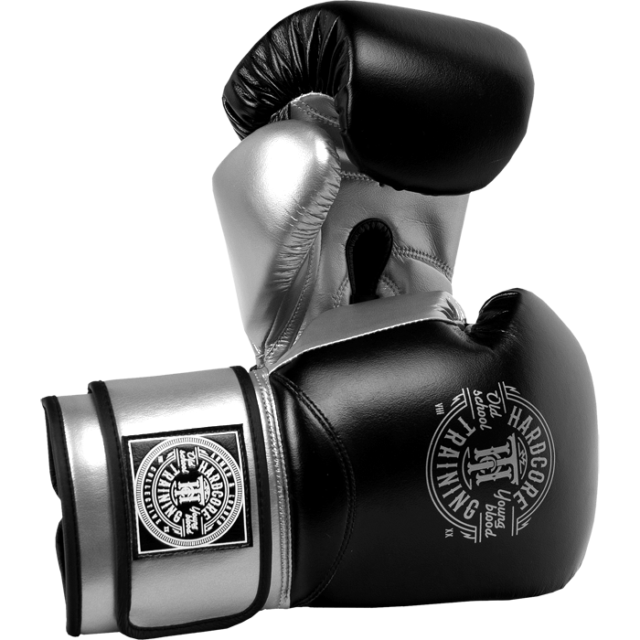 Боксерские перчатки Hardcore Training HardLea Black/Silver hctboxglove042