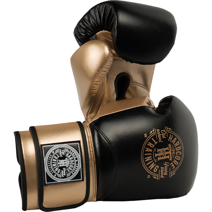 Боксерские перчатки Hardcore Training HardLea Black/Gold hctboxglove08