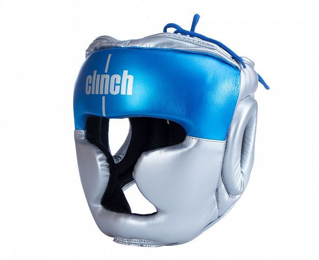 Шлем боксерский Clinch Kids C128серебристо-синий