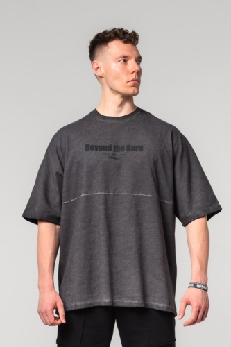 Футболка Nebbia Washed-off Oversized Heavyweight Cotton T-shirt NO SHORTCUTS 369 Black