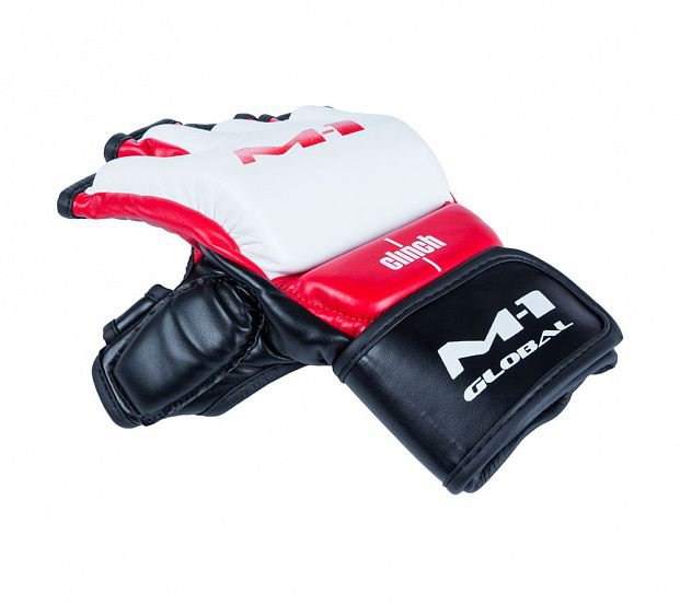 Перчатки для смешанных единоборств Clinch M1 Global Gloves C622бело-красно-черные