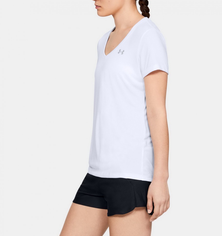 Футболка Under Armour Tech Short Sleeve V Neck 1255839-100