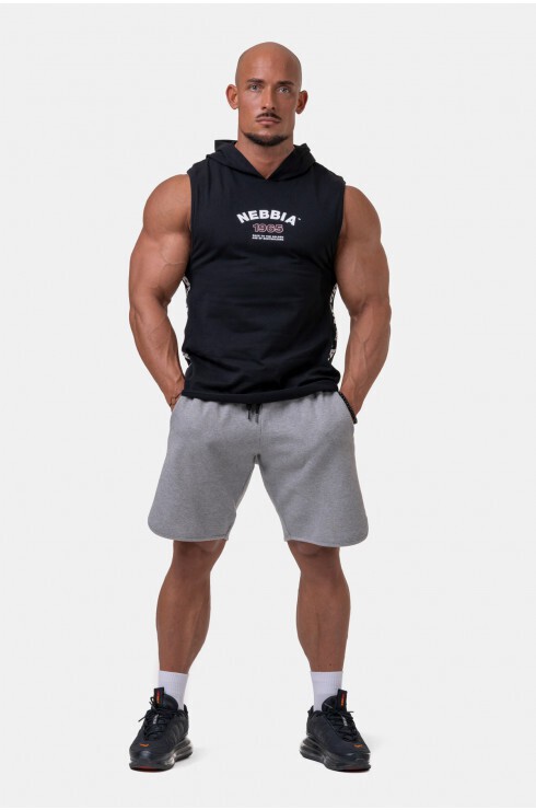 Майка Nebbia c капюшоном Legend-approved hoodie tank top 191 BK