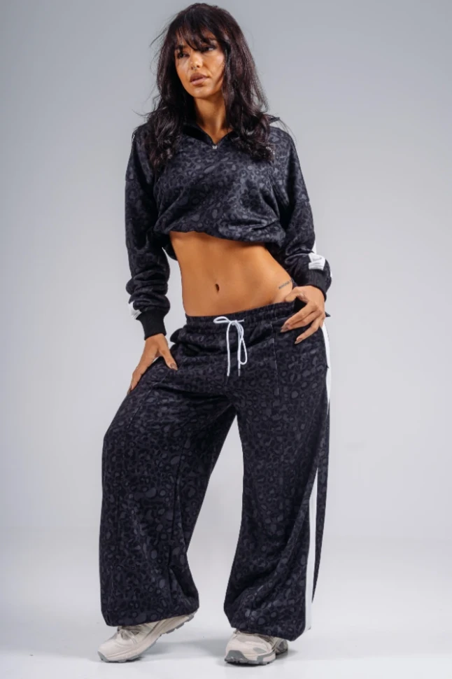 Свитшот Nebbia Half-zip Leopard Sweatshirt PRIMAL 866 Black