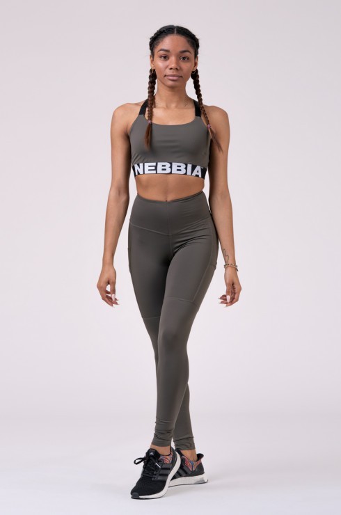 Лосины NEBBIA High waist Fit&Smart leggings 505 safari