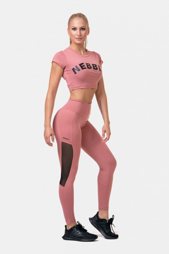 Лосины Nebbia High Waist & Mesh Leggings 573 Old rose