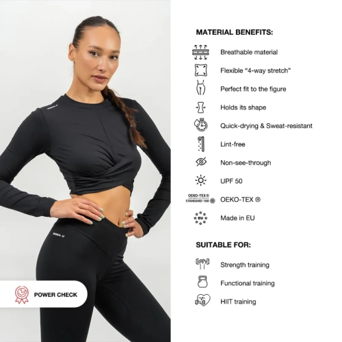 Лонгслив Nebbia Cropped Long Sleeve Top ELEVATED 468 Black