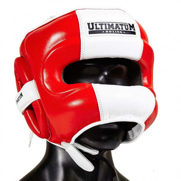 Шлем бамперный Ultimatum Boxing Gen3FaceBar Outlaw красно-белый