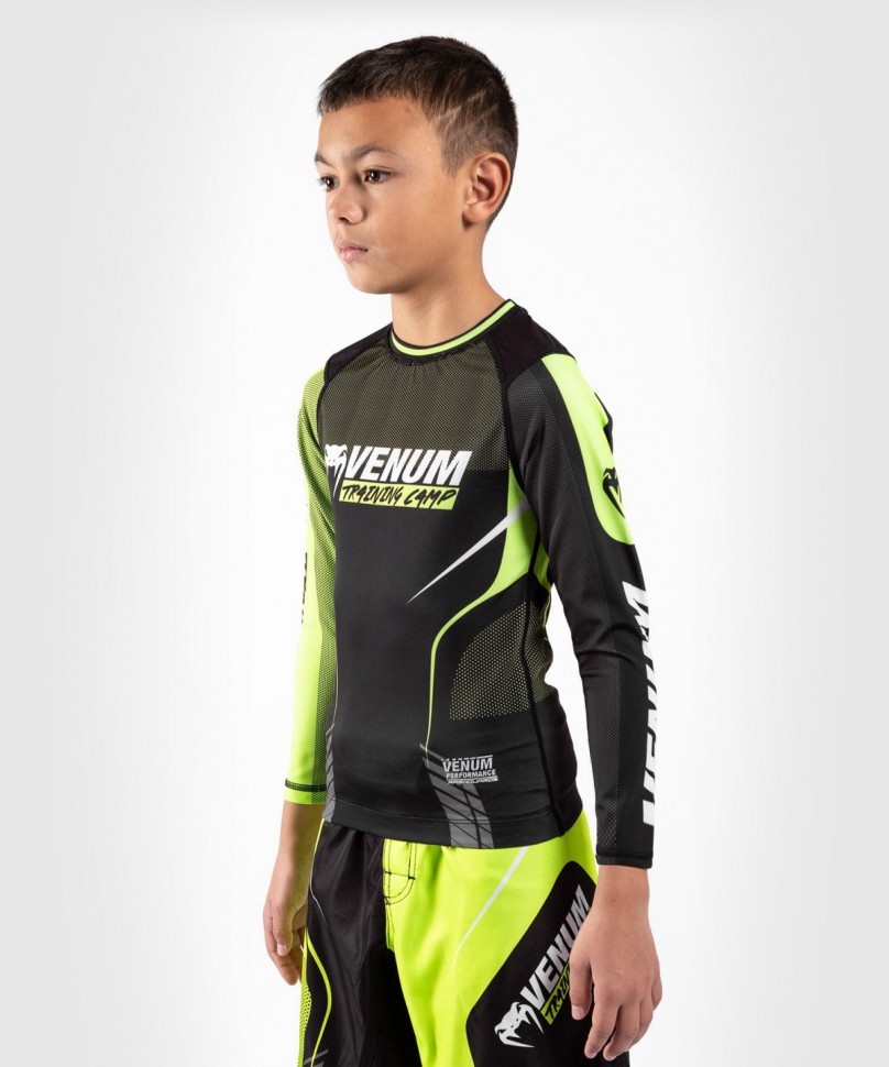 Рашгард Venum детский Training camp 3.0 Black/Neo Yellow L/S 01629
