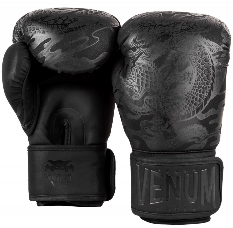 Перчатки боксерские Venum Dragon's Flight Black/Black 02415