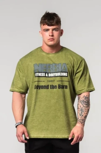 Футболка Nebbia Washed-off Oversized T-shirt HERITAGE 355 Green