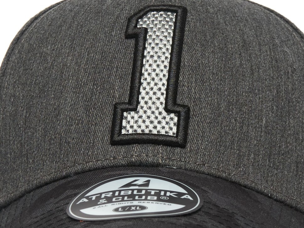 Бейсболка ATRIBUTIKA&CLUB КХЛ №1, серо-черн. 50467