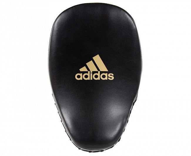 Лапы Adidas Training Curved Focus Mitt Short черно-золотые adiSBAC01