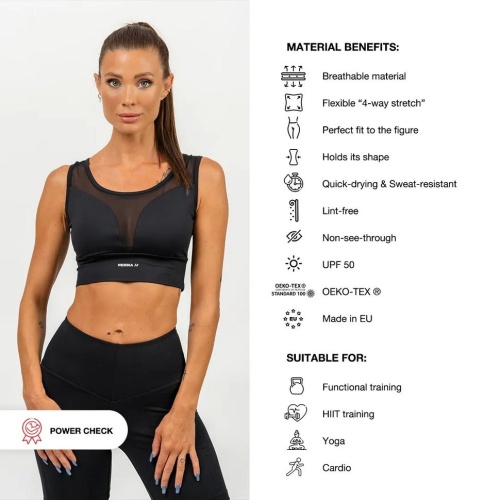 Топ Nebbia Ne Medium-Support Mesh Sports Bra PERFORMANCE 477 Black