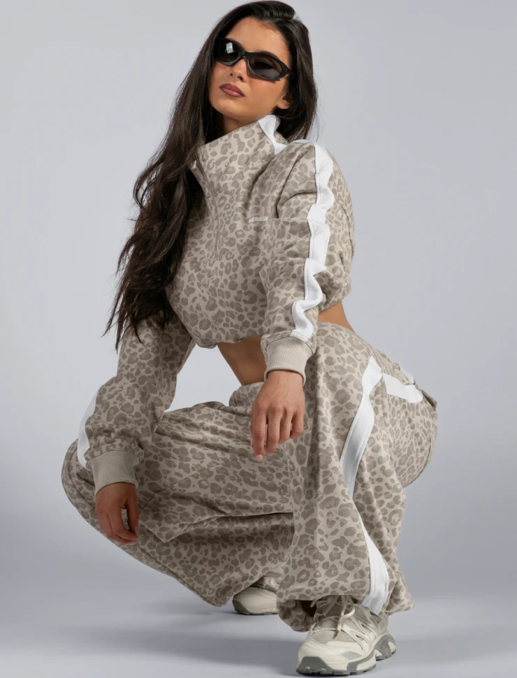 Свитшот Nebbia Half-zip Leopard Sweatshirt PRIMAL 866 Cream