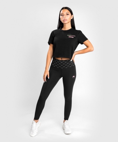 Леггинсы Venum Monogram 7/8 Leggings - Black/Pink Gold Ven04581-537