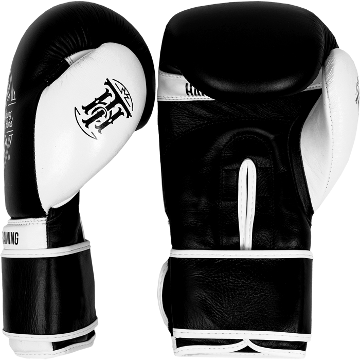 Боксерские перчатки Hardcore Training Premium Black/White hctboxglove05