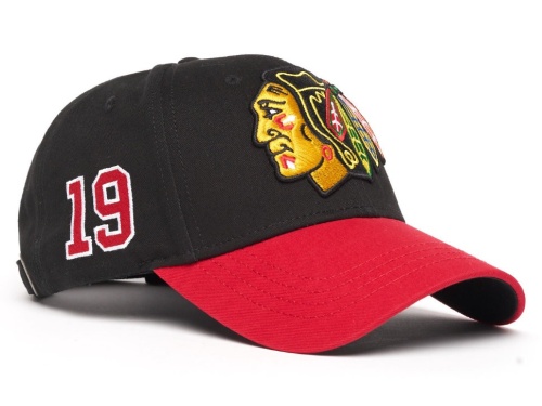 Бейсболка ATRIBUTIKA & CLUB Chicago Blackhawks №19, черн.-красн. 31346