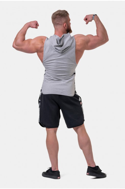 Майка Nebbia c капюшоном Legend-approved hoodie tank top 191 Light grey