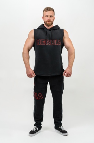 Толстовка Nebbia без рукавов Sleeveless Hoodie Sweatshirt IRON BEAST 710 Black (L)