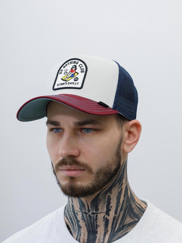 Бейсболка DJINNS арт. HFT Cap DNC New 1.3 (белый / бордовый) (ONE) 50-116-17-00