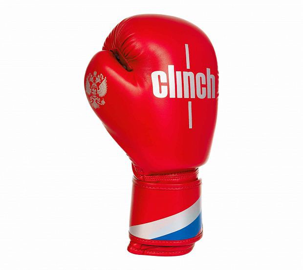 Перчатки боксерские Clinch Olimp C111красные с флагом