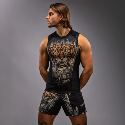 Майка Venum Tiger Men's Sleeveless Rashguard - Black/Neon Orange Ven05346-117