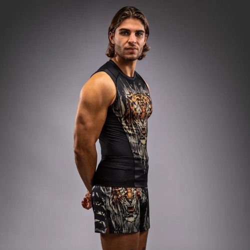 Майка Venum Tiger Men's Sleeveless Rashguard - Black/Neon Orange Ven05346-117