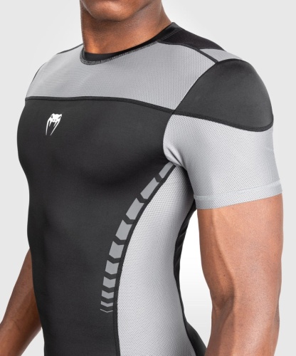 Футболка Venum Tempest Men's Short Sleeve Rashguard - Black/Grey VEN05203-109