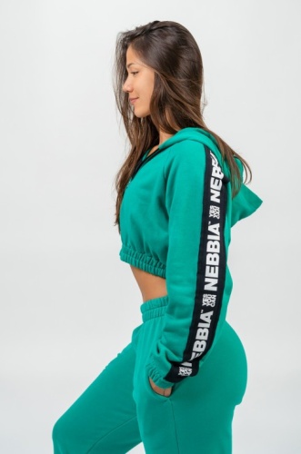 Толстовка Nebbia Cropped Zip-Up Hoodie ICONIC 254 Green