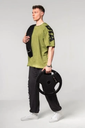 Футболка Nebbia Washed-off Oversized T-shirt LIFTING CLUB 368 Green